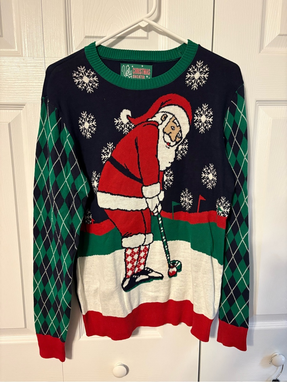 Ugly Christmas Sweater Men's Crewneck - Red, Green, Navy, White